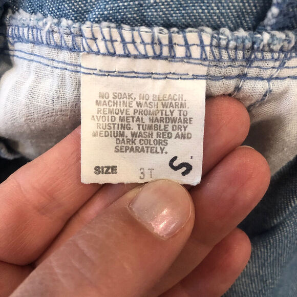 Vintage OshKosh B’Gosh Vestbak Overalls Pink Label Size 3T Flowers Made In USA - Picture 11 of 12